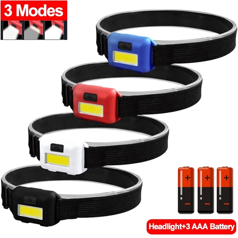 Led Mini Đèn pha chạy bằng pin xách tay Đèn Pha COB 3 chế độ đèn pha không thấm nước