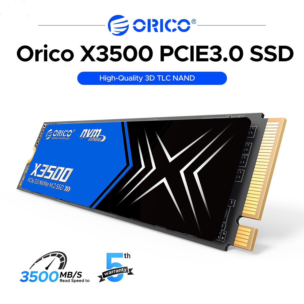 ORICO 3500MB/S NVME 256GB/512GB/1TB/2TB M.2 2280 NVMe PCIe 3.0 Internal SSD TLC NAND Gen 3*4 For Computer ราคา 820 บาท*ส่งฟรี