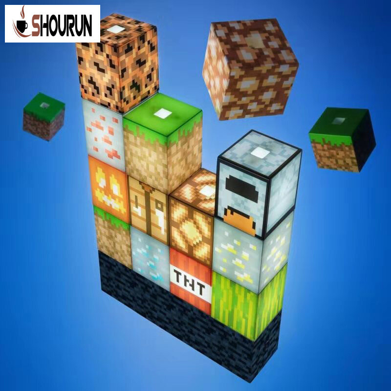 SN Đèn Ngủ Minecraft Đèn Nối Mới Lạ Sáng Tạo, Đèn LED Cho Phòng Ngủ Phòng Khách