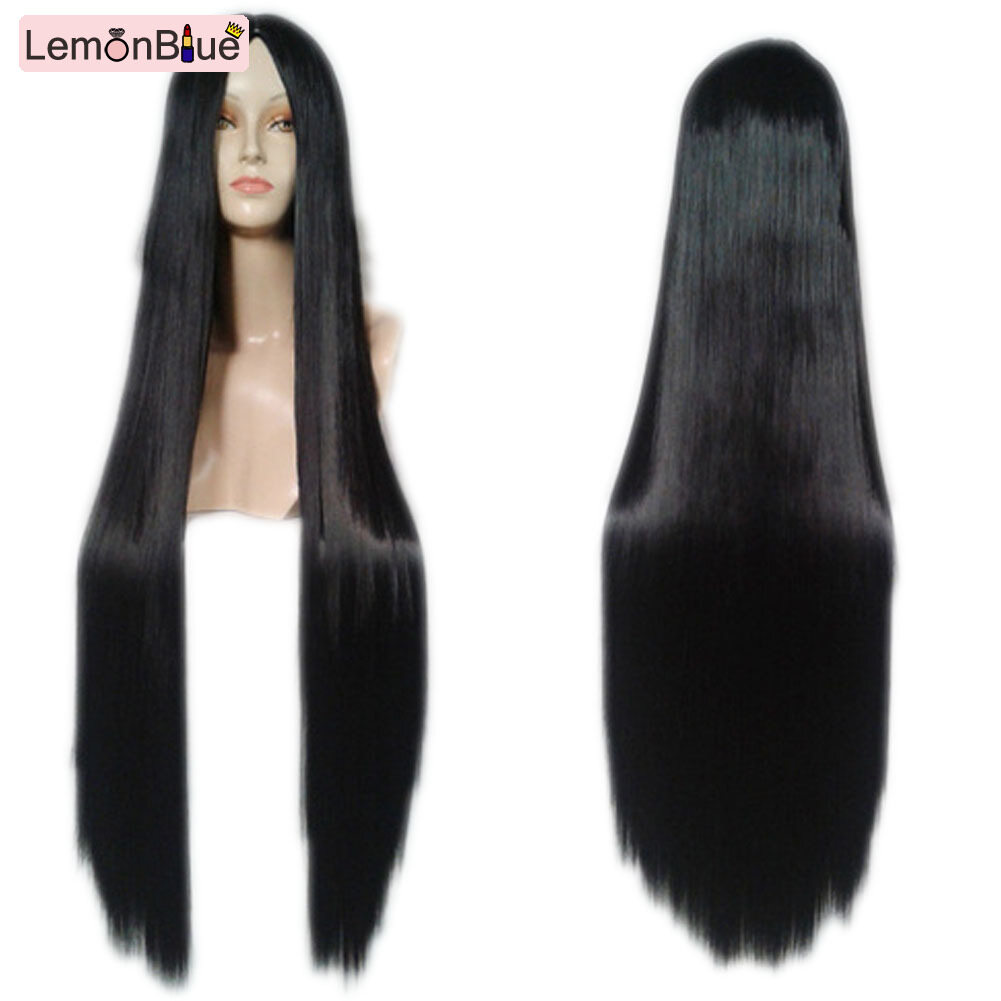 Gambar LemonBlue 100Cm Harajuku Anime Cosplay Wigs Young Long Straight Synthetic Hair Wig Costume Party Wigs For Women