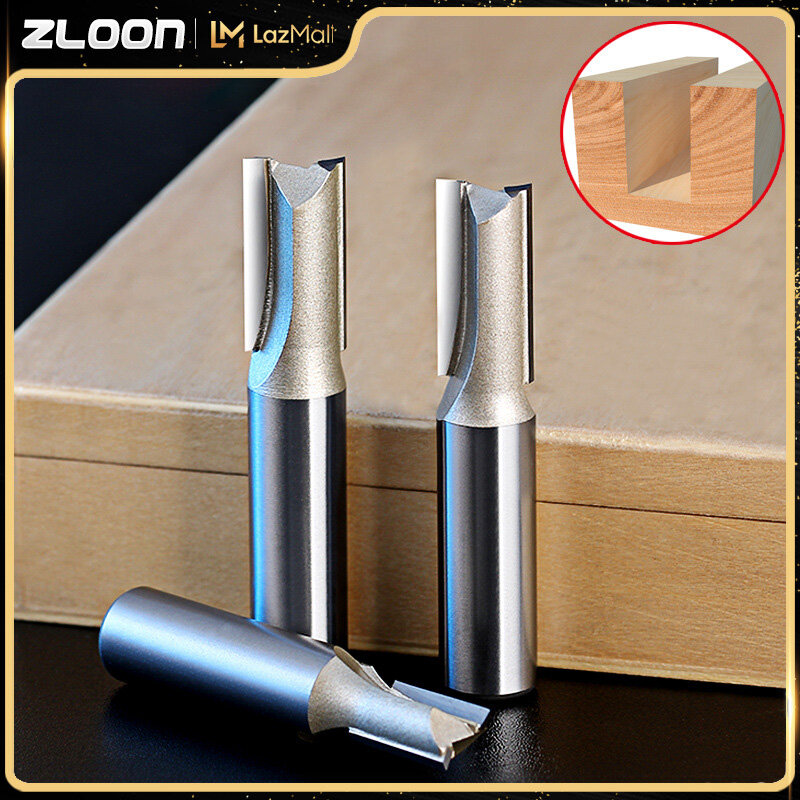 Zloon mũi phay thẳng mũi phay rãnh kép chuôi 1/2 1/4 dụng cụ cắt rãnh làm mộc mũi cacbua