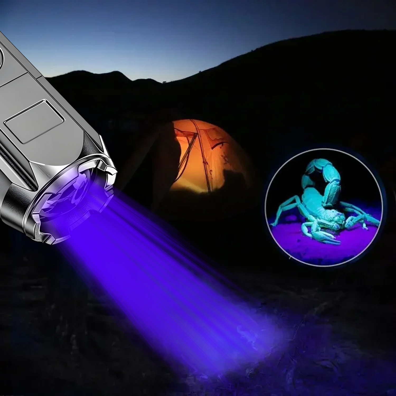 Professional Led Torch Rechargeable Zoomable Uv Flashlight_voghion.com
