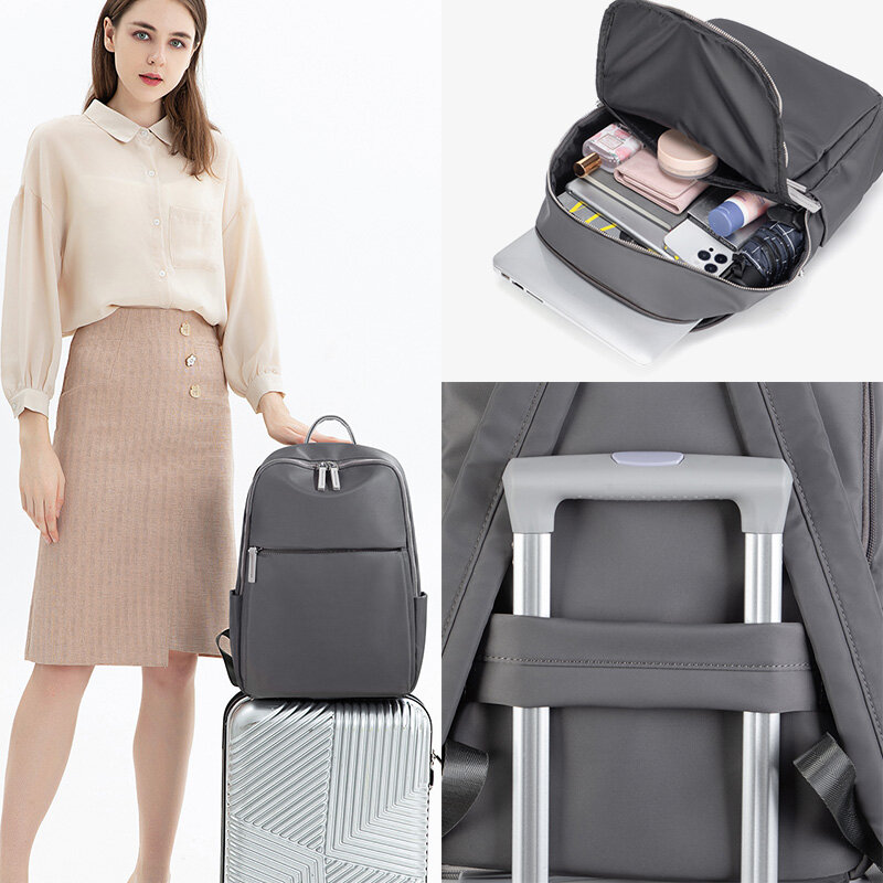 Balo đựng máy tính không thấm nước Túi Du Lịch 16 inch Ba lô máy tính xách tay cho phụ nữ kinh doanh backbag 14 "Túi đựng máy tính Màu Xám Màu Ba lô 2024 thiết kế mới 15 inch lớn Ba lô ánh sáng schoolbag ngoài trời cố định xe đẩy hộp Chống Trộm