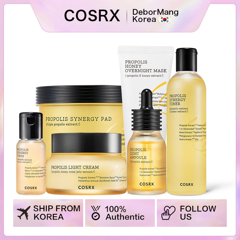 Kem dưỡng ẩm trắng da Ready stock COSRX Full Fit Propolis Synergy Series [Full Fit Propolis Synergy Toner | Full Fit Ultra Light Ampoule | Honey Overnight Mask | Full Fit Propolis Synergy Pad | Light Cream,for Anti-aging & Nourishing, Wrinkle Improvement
