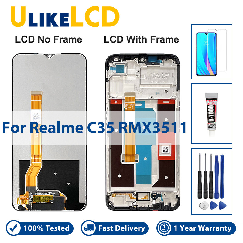 Bộ số hóa màn hình cảm ứng màn hình lcd rmx3511 6.6 inch cho oppo realme c35 cho realmec35 phụ tùng thay thế màn hình khung lcd