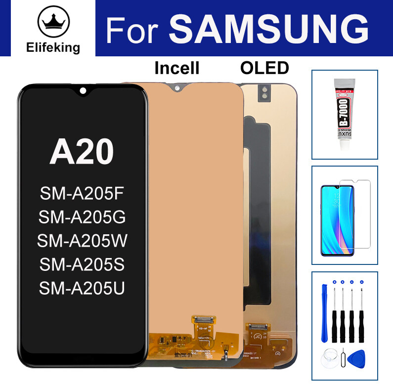 OLED For Samsung Galaxy A20 A205 SM-A205F LCD Display Touch Screen Digitizer Replacement with Free Repair Tools