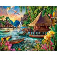 RUOPOTY Modern Picture Painting By Numbers With Frame Lake Landscape Acrylic Paint By Numbers Handicrafts For Home Decors