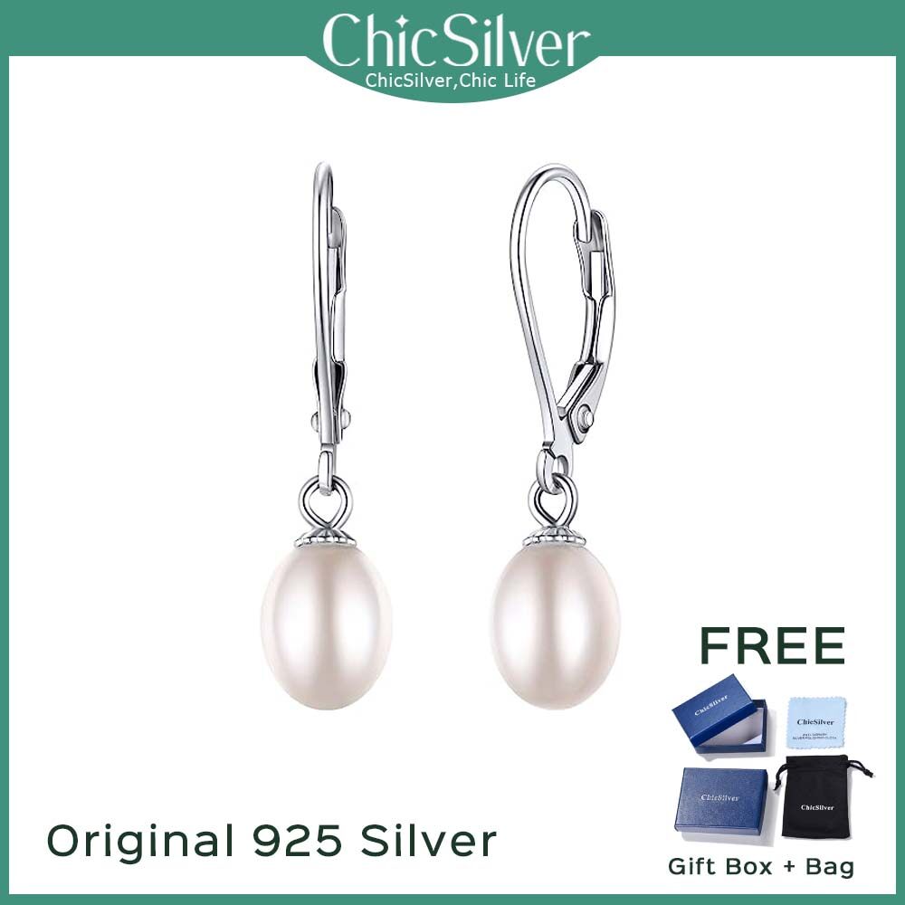 ChicSilver Pearl Earrings 925 Sterling Silver Freshwater Cultured Pearl