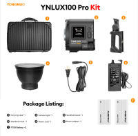 Yongnuo YNLUX100 Pro 120W 2700K-6500K Bowens Mount Handheld Outdoor LED Light Studio Lamp Fill Light with Handle Power Adapter