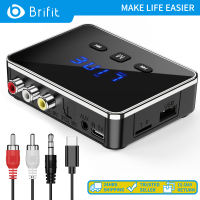 Brifit Bluetooth Audio Adapter Bluetooth 5.4 Transmitter Receiver Support U-Disk TF Cards Optical/RCA/Aux LED Display Bluetooth Receiver for TV Home Stereo Wireless Adapter for Speakers Headphone
