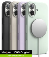 Ốp lưng Ringke Silicone Magnetic dành cho Apple iPhone 17 - Ốp lưng silicon lỏng mềm mại có lớp lót sợi nhỏ chống bẩn nắp nút điều khiển camera nam châm tích hợp tương thích với MagSafe - Đen Cát hồng Đá Quýt Tím nhạt