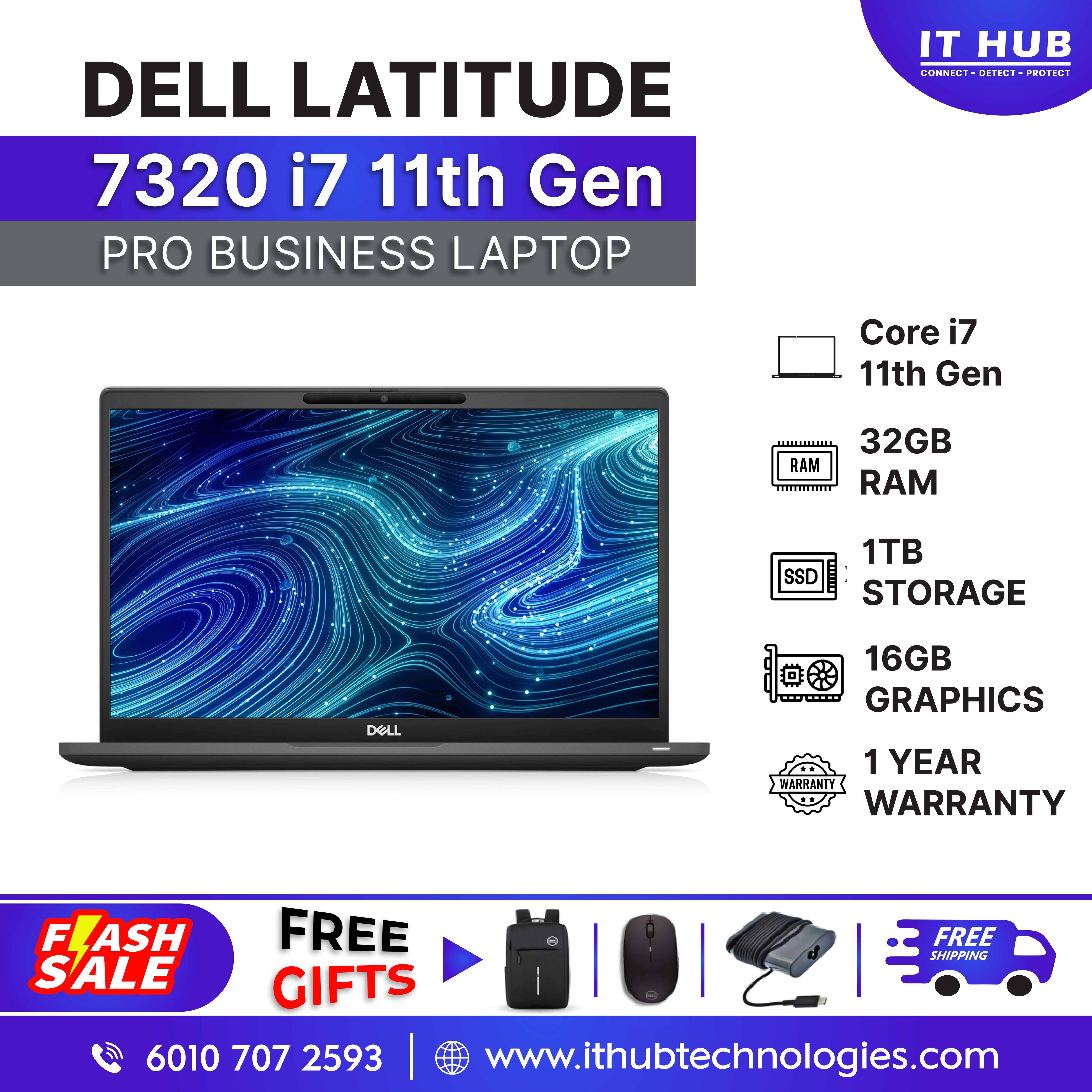 Dell Laptop Latitude 7320 | i7 11th Gen | 32 GB RAM | 1 TB SSD | Touchscreen |&nbsp;1&nbsp;Year&nbsp;Warranty