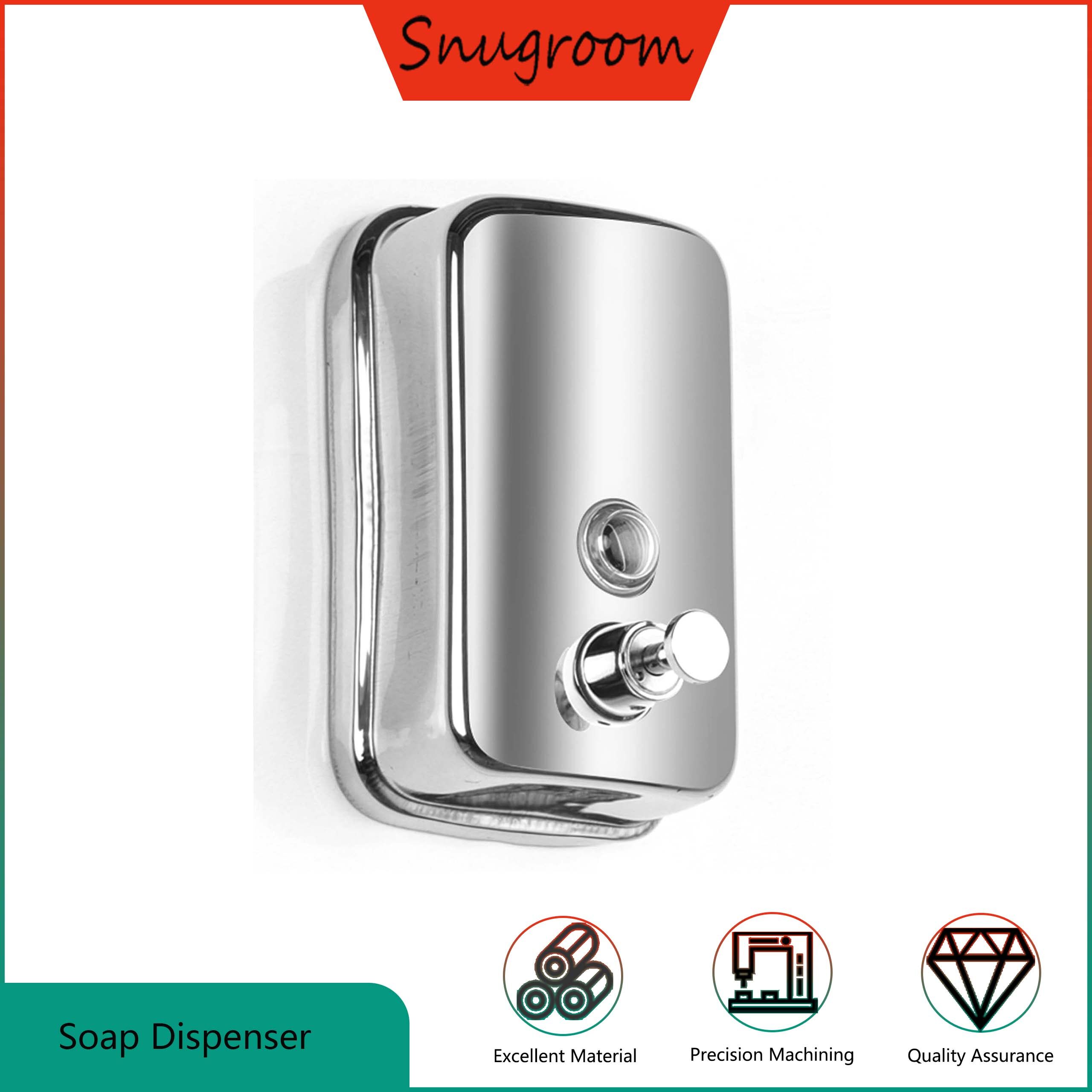 Snugroom 500ML Stainless Steel Wall Mounted Bathroom Waterproof Soap Dispenser ราคา 302 บาท*ส่งฟรี