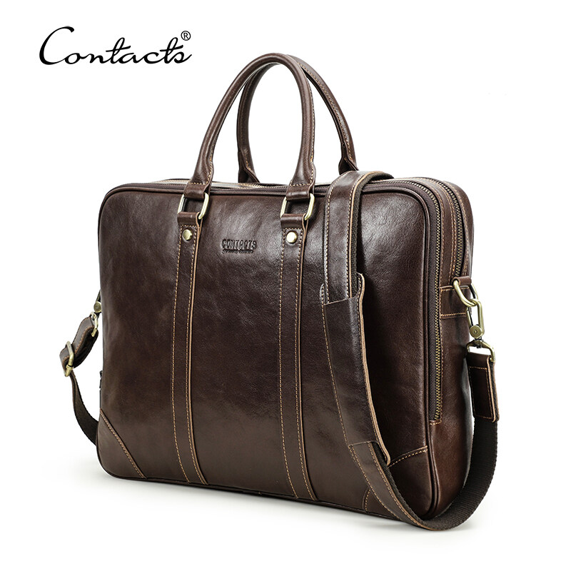 CONTACT S Genuine Leather Business Bags for Men High Quality Briefcase Men
