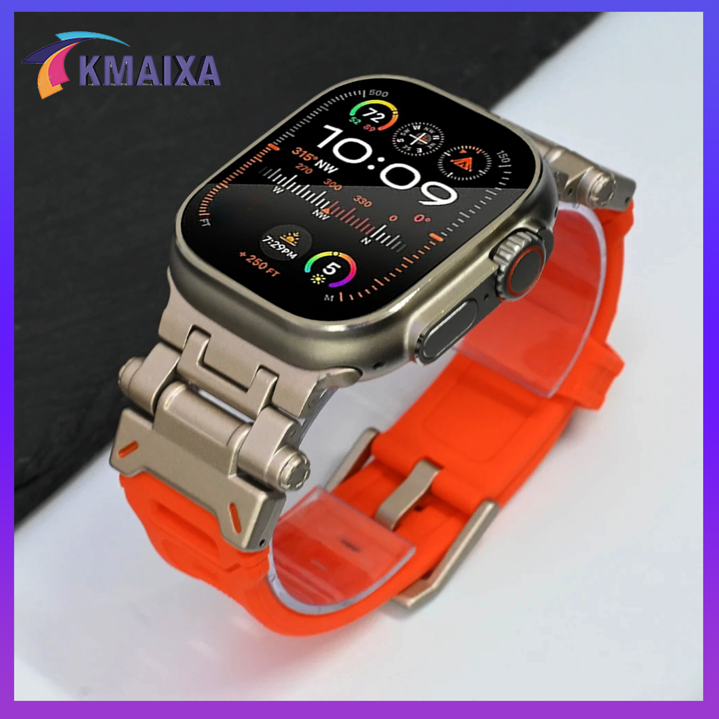 Rugged Strap for Apple Watch Ultra 2 49mm Apple Watch Series 9/8/7 45mm Series SE/6/5/4 44mm Series 3/2/1 42mm iWatch Silicone Band ราคา 330 บาท*ส่งฟรี