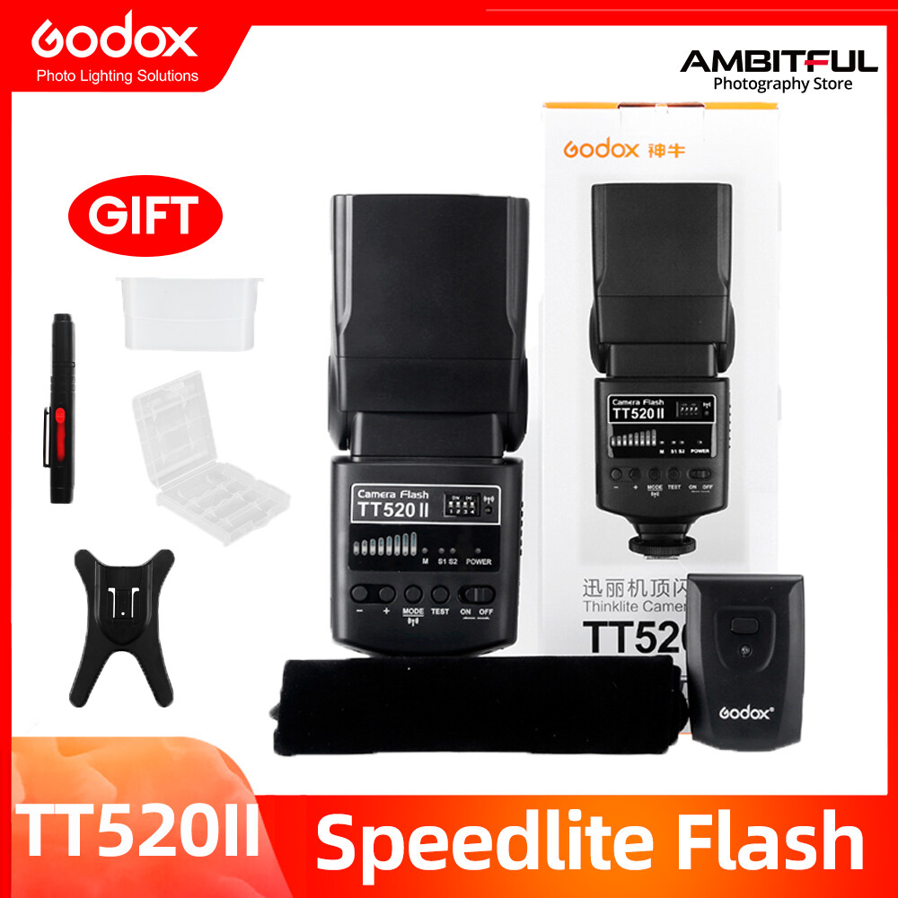 Đèn Flash Godox Thinklite Đèn Flash Máy Ảnh TT520II với Xây Dựng-năm 433 Mhz Tín Hiệu Không Dây + Kích Hoạt Bộ Phát cho Canon Nikon Pentax phú Sĩ Olympus MÁY Ảnh DSLR