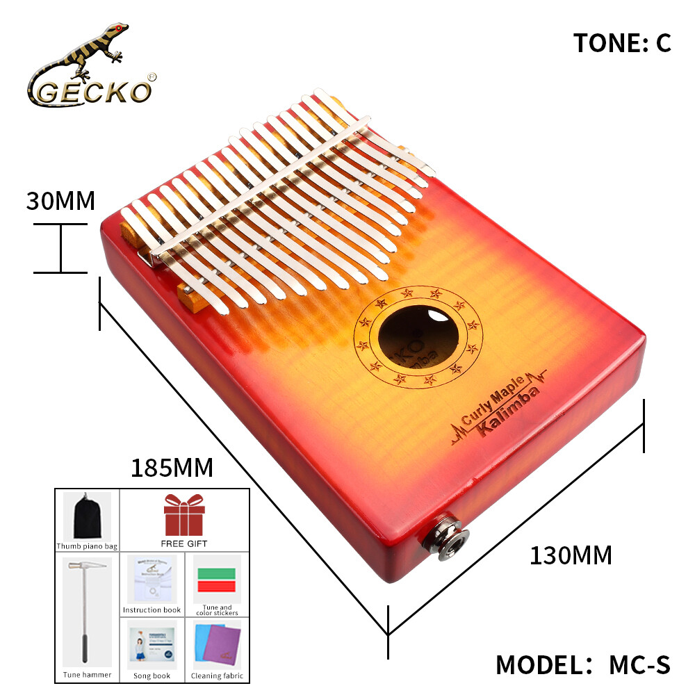 GECKO Kalimba 17 -key thumb piano with waterproof protective box portable child adult gift - 3