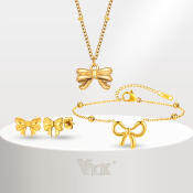 Vnox 18K Gold Plated Bowknot Bracelet - Fashion Jewelry Gift