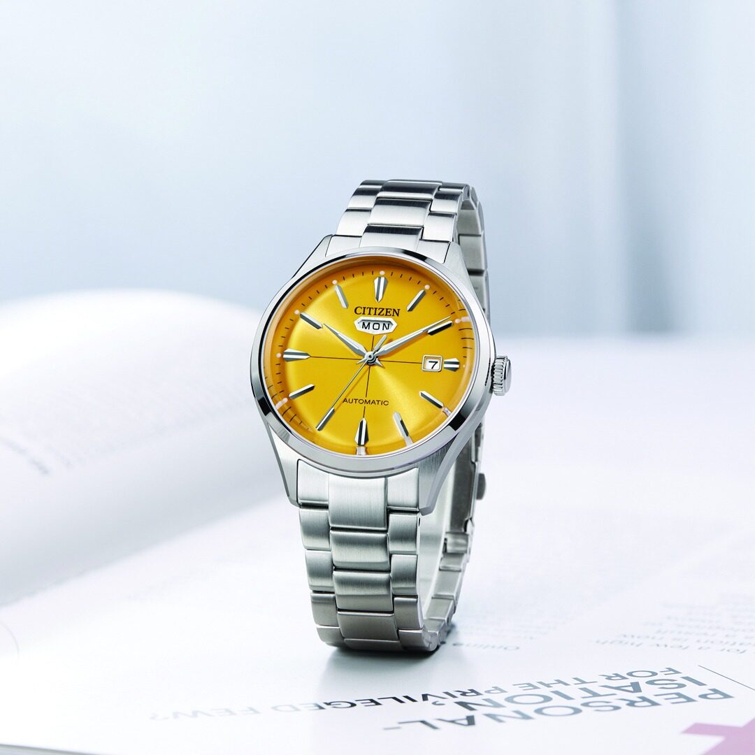 100% Original) Citizen NH8391-51Z Automatic Yellow Dial Stainless