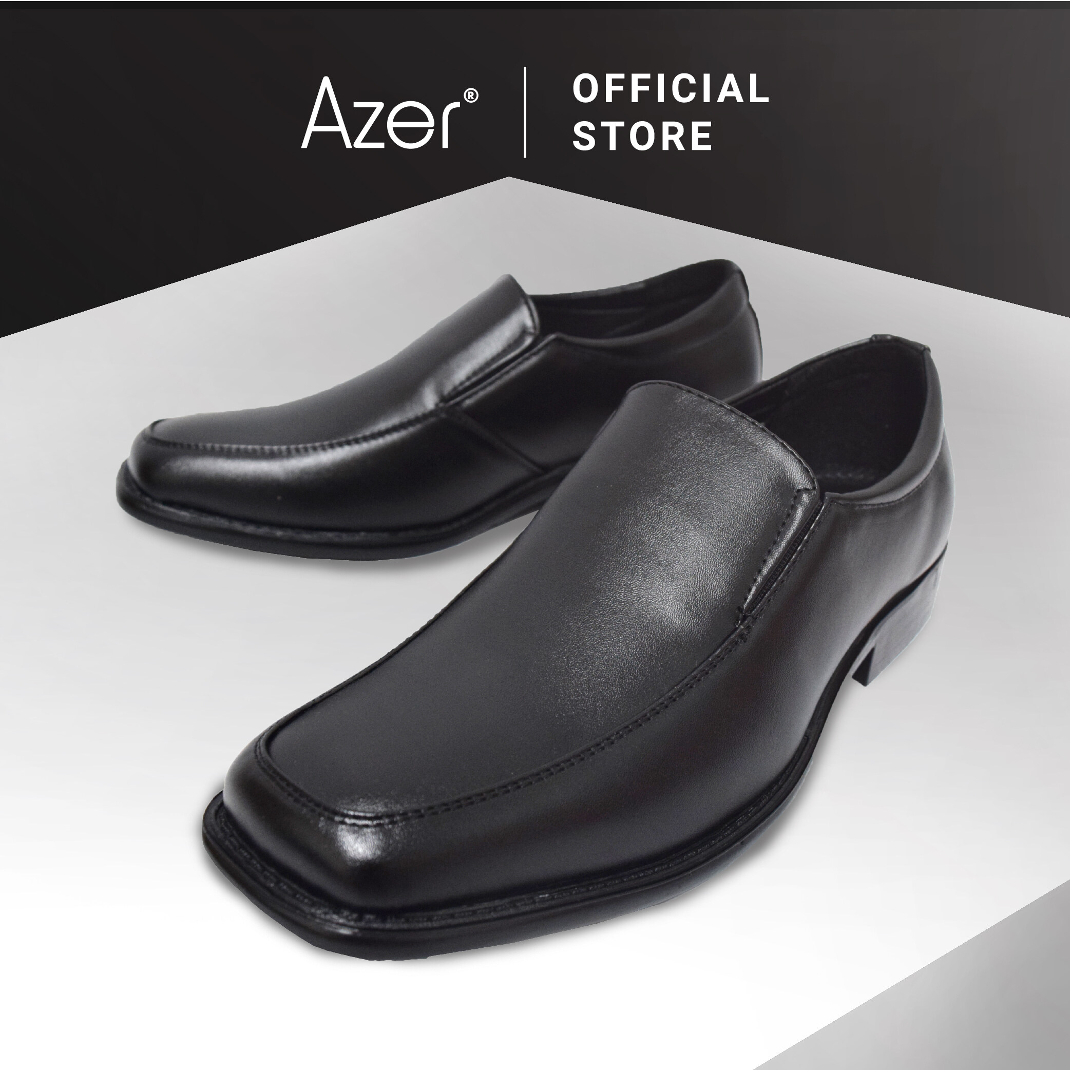 NEWMEN MS 102885 Men Formal PU Leather Shoes Black Shine Executive Shoes / Kasut Hitam Lelaki