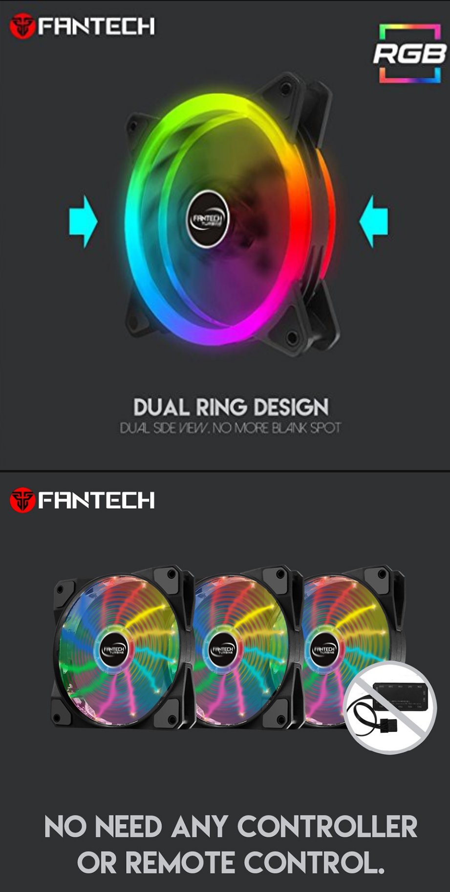 Auto Rgb Fan Fantech FC-124 Turbine Anti-Vibration Auto RGB Fan | ECT Online ...
