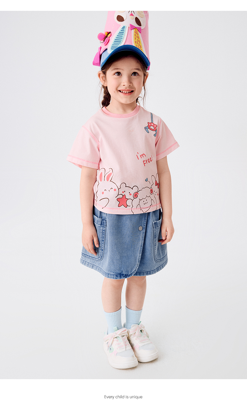balabala Baby Inner Wear Infant T-Shirt Boy Short Sleeve Girl Top 2025 New Summer Loose Fashion · v3