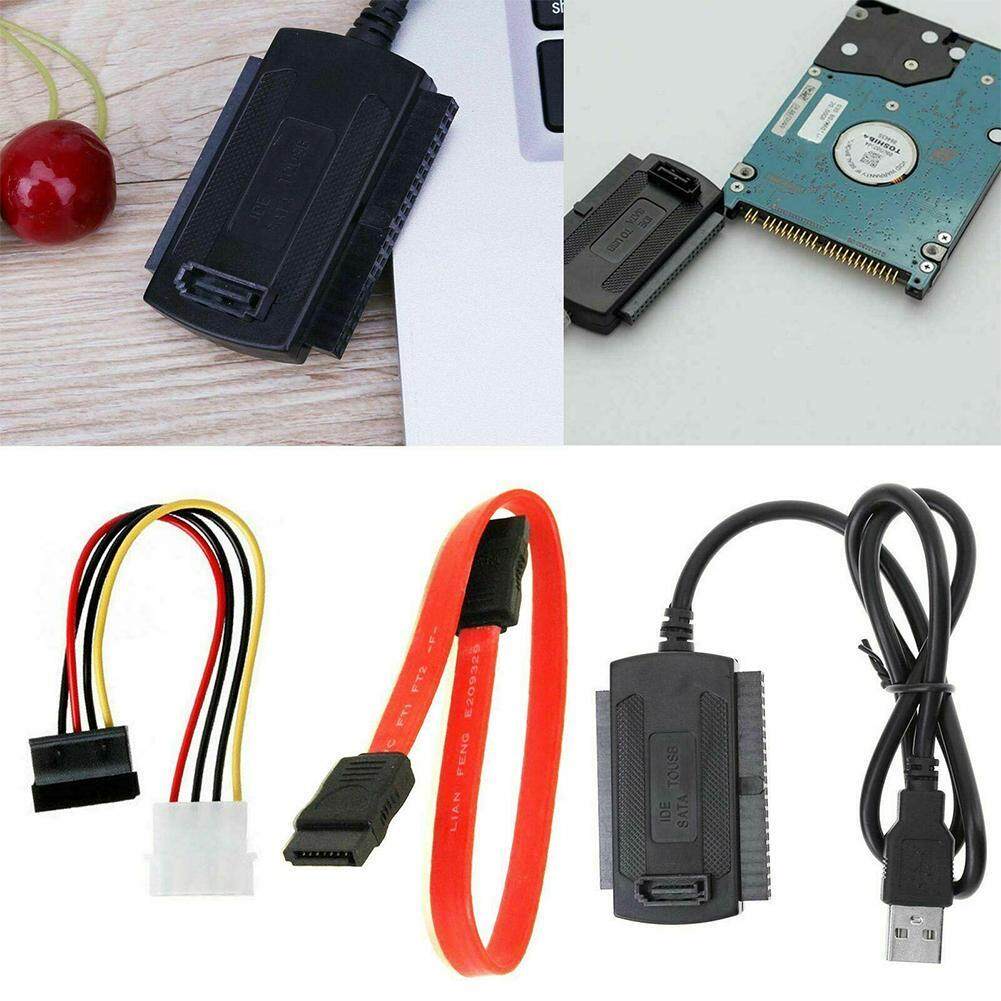 Bộ Chuyển Đổi Ổ Cứng USB 2.0 Sang IDE SATA S-ATA 2.5 4 HD Nguồn AC 3.5 Bên Với Bộ Nguồn Cáp Đổi Ngoài Chân HDD, T1W9