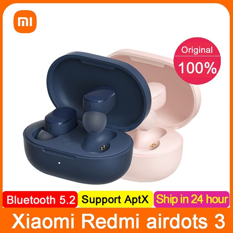Gambar Xiaomi Redmi AirDots 3 True Wireless Bluetooth earphone aptX Adaptive Stereo Bass With Mic Handsfree Buds 3 TWS Earbuds