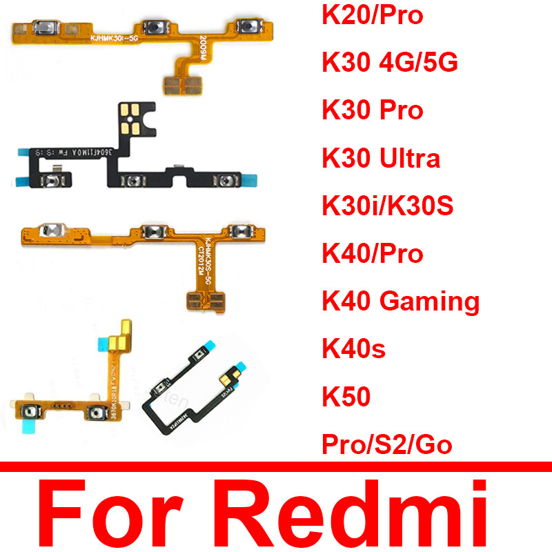 Chính hãng cho xiaomi redmi k50 k40s k40 gaming k40 pro/k40 k30 ultra k30s k30i k30 pro k20 pro nút bật tắt âm lượng phím cáp linh hoạt phụ kiện thay thế