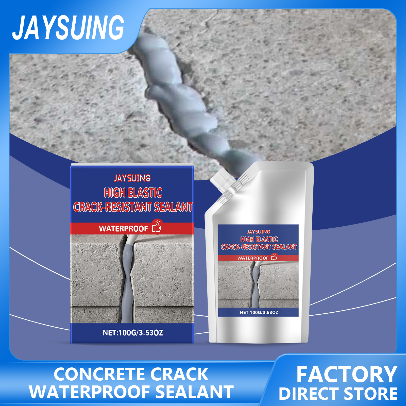 JAYSUING Slab Concrete Crack Waterproof Repair Sealant Caulk Roofing Plugging Repair Cement Sealant Angle Crack Plugging Material Crack Filling Agent Concrete Repair Sealant Leakage Plugging Material Roof Waterproof Leak Repair Glue Hardware Sealers - ยี่ห้อ Jaysuing ราคา 237 บาท*ส่งฟรี