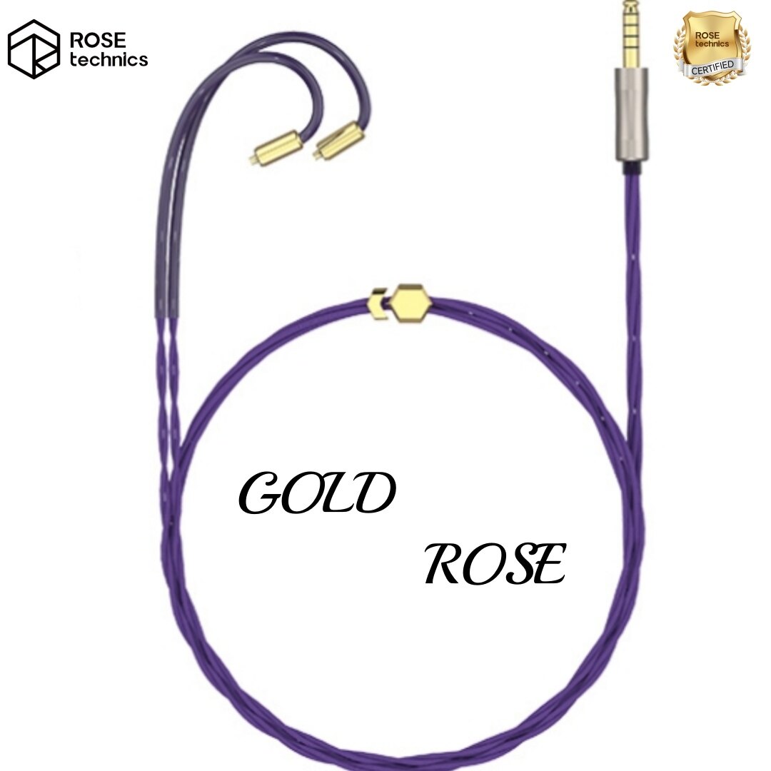 Rose Technics GOLDEN ROSE Single crystal silver plated graphene Headphone Upgrade Cable ราคา 12,472 บาท*ส่งฟรี