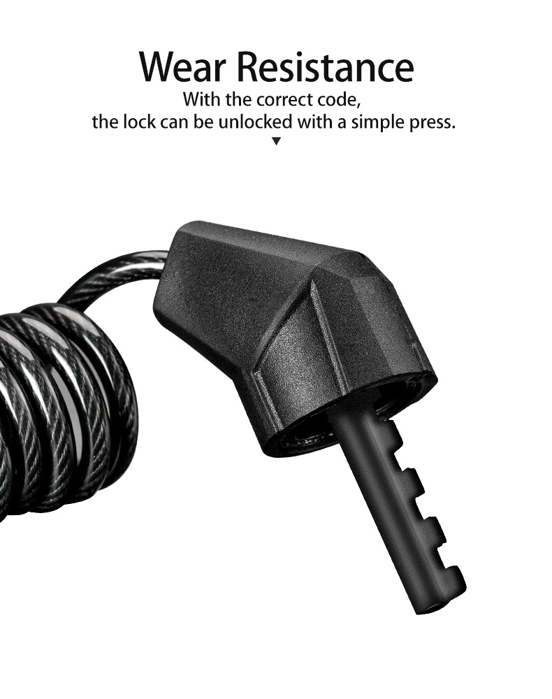 ROCKBROS Bicycle Mini Password Lock Anti-theft Helmet Bike Chain