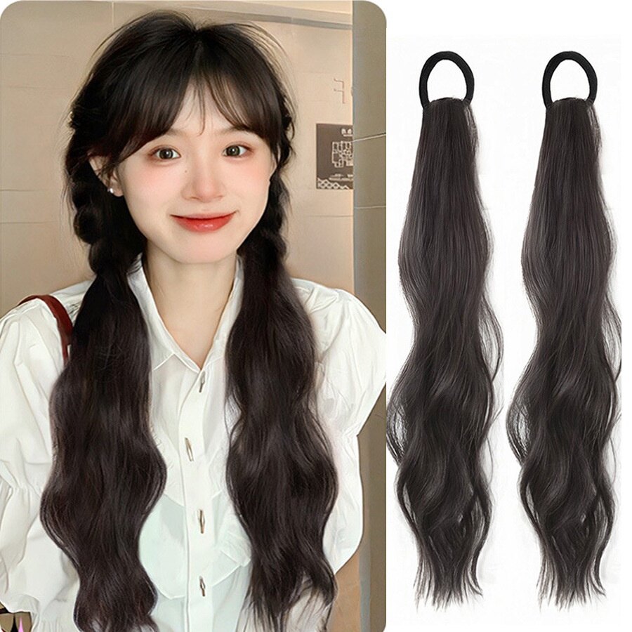 50cm tóc tóc giả buộc đuôi ngựa hơi tóc nối xoăn tóc giả mảnh phụ nữ buộc tóc đuôi ngựa thấp tóc giả với bờm tóc đàn hồi