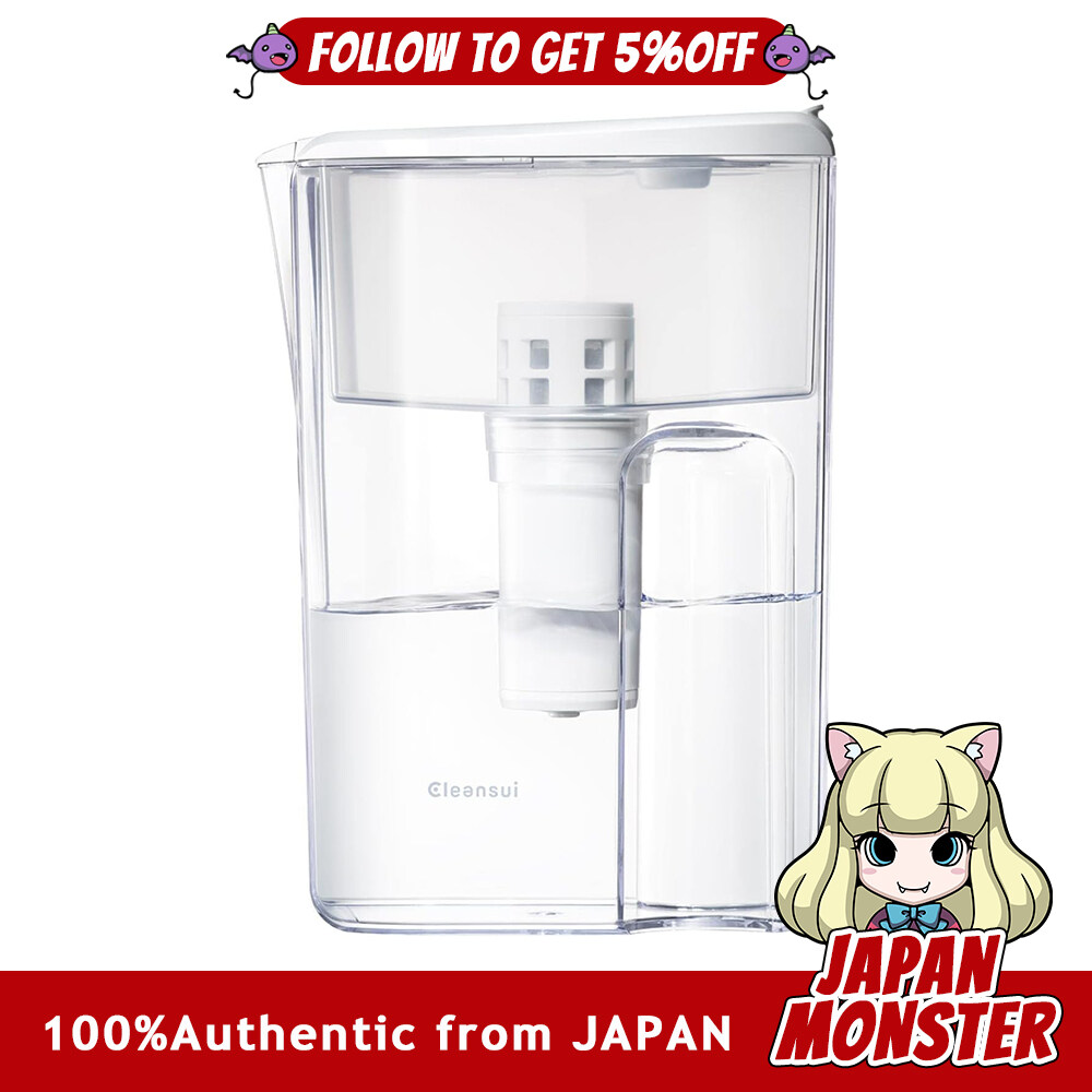 Cleansui Water Purifier Pot Type 1 Cartridge Included Main Unit CP407-WT Filtered Water Capacity: 1.9L, Total Capacity: 3L Japan
