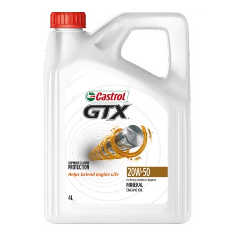 3428152 Castrol GTX 20W50 mineral engine oil 4 liter for petrol & diesel cars Toyota Hilux,Prado,Isuzu DMax 4X4 WD