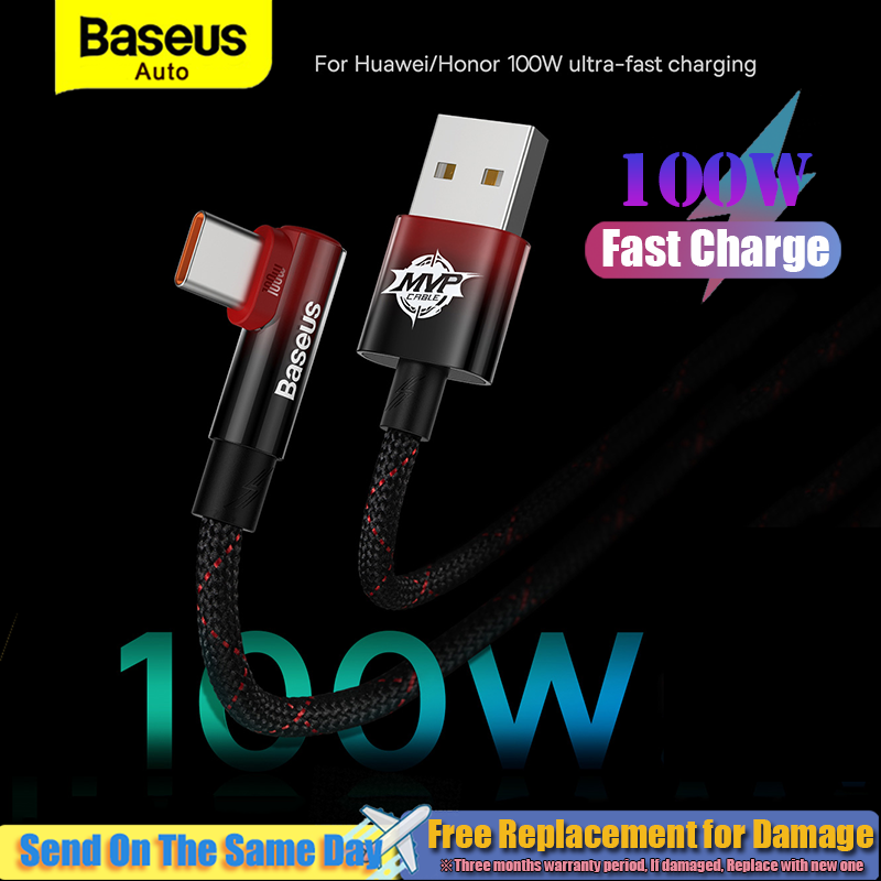 Baseus cáp dữ liệu sạc nhanh hình khuỷu tay mvp 2 usb sang type-c 100w