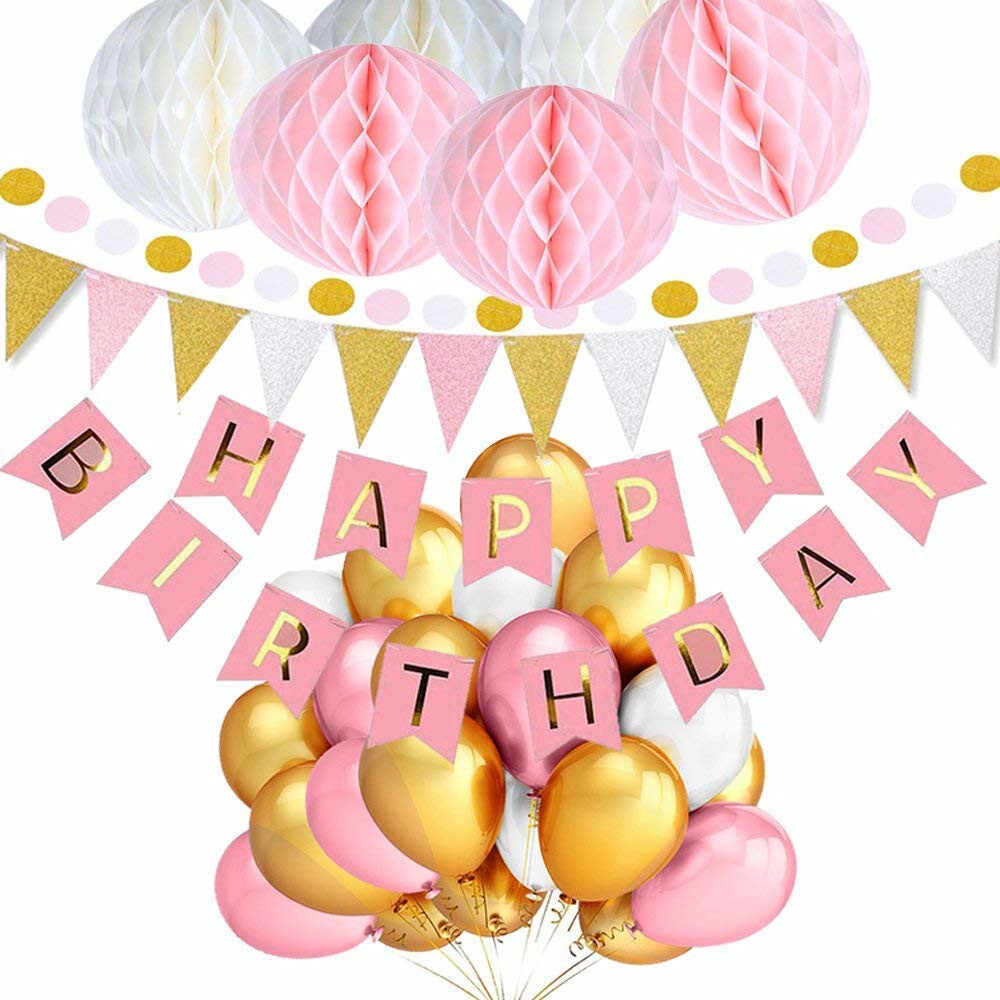 Taro Ball 39pcs Set Happy Birthday Party Decoration Set Rubber Balloon Birthday Surprise Wedding Anniversaries Party Balloon Decoration Lazada