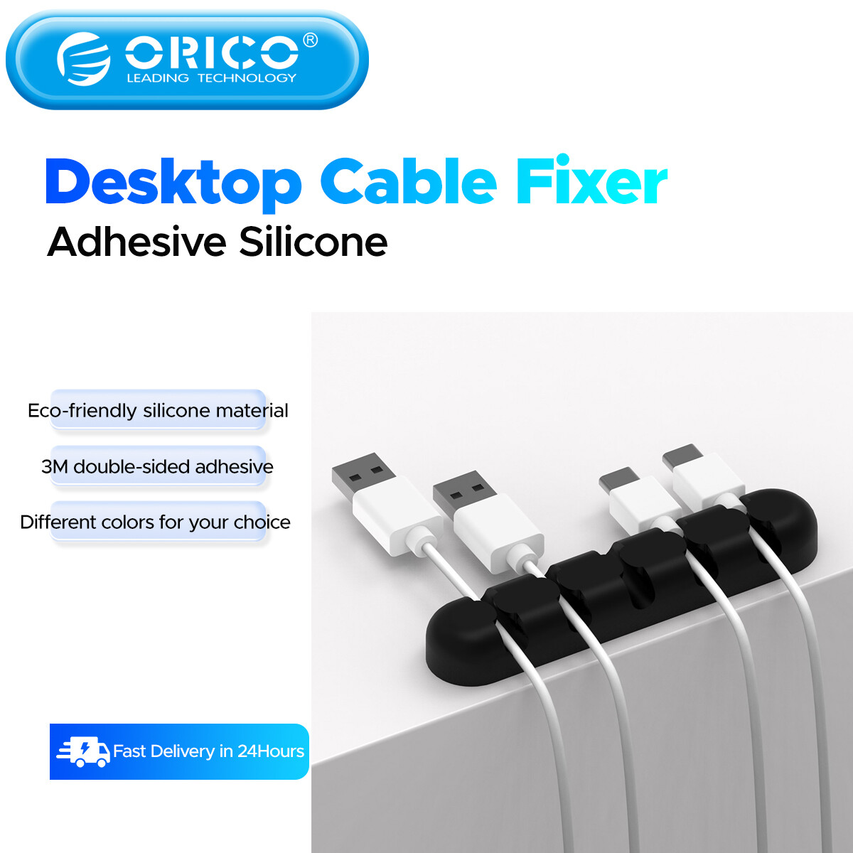 ORICO Cable Organizer Silicone USB Cable Winder Desktop Tidy Management Clips Cable Holder for Mouse Headphone Wire Organizer