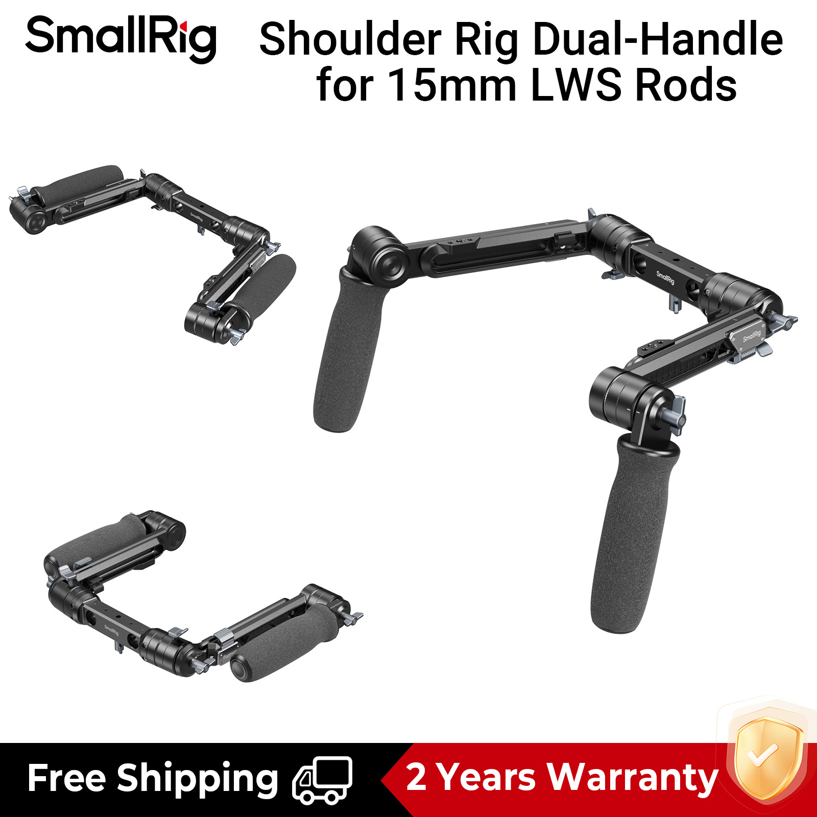 SmallRig Bộ Giá Đỡ Vai Tay Cầm Kép Cho Thanh Đỡ 15mm LWS