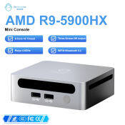 GenMachine Amd Ryzen 9 5900HX Mini PC Windows11 8 Cores 16 Threads Up to 4.6GHz WiFi6 BT5.2 DDR4 3200MHz 8/32GB Ram 256/2TB NVMe Ssd Support Three Screen 8K HD Display Mini Desktop Office Gaming Computer Mini Computer