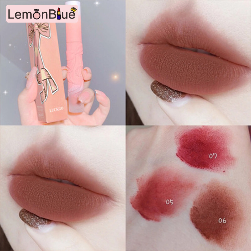 Gambar Lip Mud Embossed Bow Girl Cute Matte Velvet Matte Lip Glaze Student Style Lip Mud Embossed Bow Girl Cute Matte Velvet Matte Lip Glaze Student Style All Matched and Moisturing