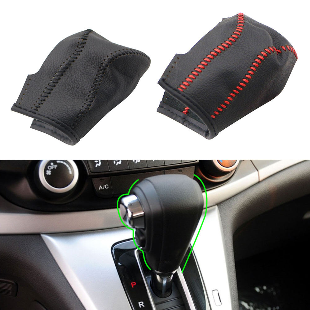 Da thật miếng bọc núm cần gạt số khâu tay cho honda crv cr-v 2007 - 2011 phụ kiện lhd