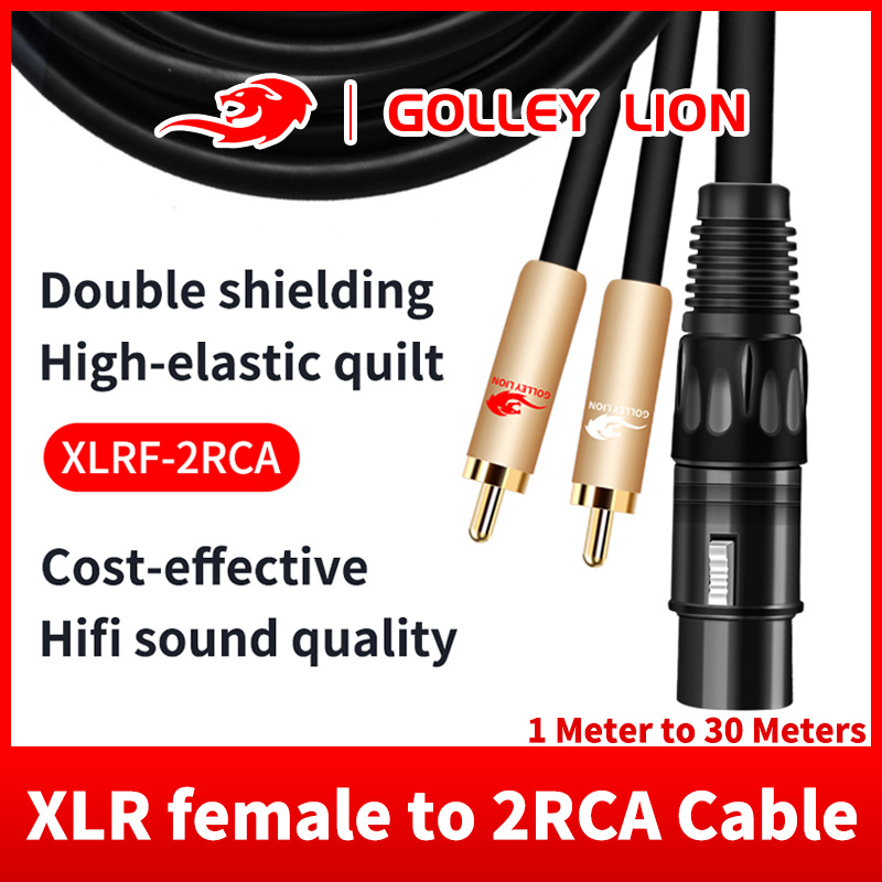 ไมโครโฟน ไมค์ลอยไร้สาย ไมค์อัดเสียงสตูดิโอ GOLLEY LION XLR หญิงถึง 2RCA ชาย Y Splitter สายแพทช์, 3 PIN XLR หญิงถึง Dual RCA ชายปลั๊กสายสัญญาณเสียงสเตอริโอเชื่อมต่อ, สำหรับไมโครโฟนคอนโซลผสมเครื่องขยายเสียง ราคา 359 บาท*ส่งฟรี