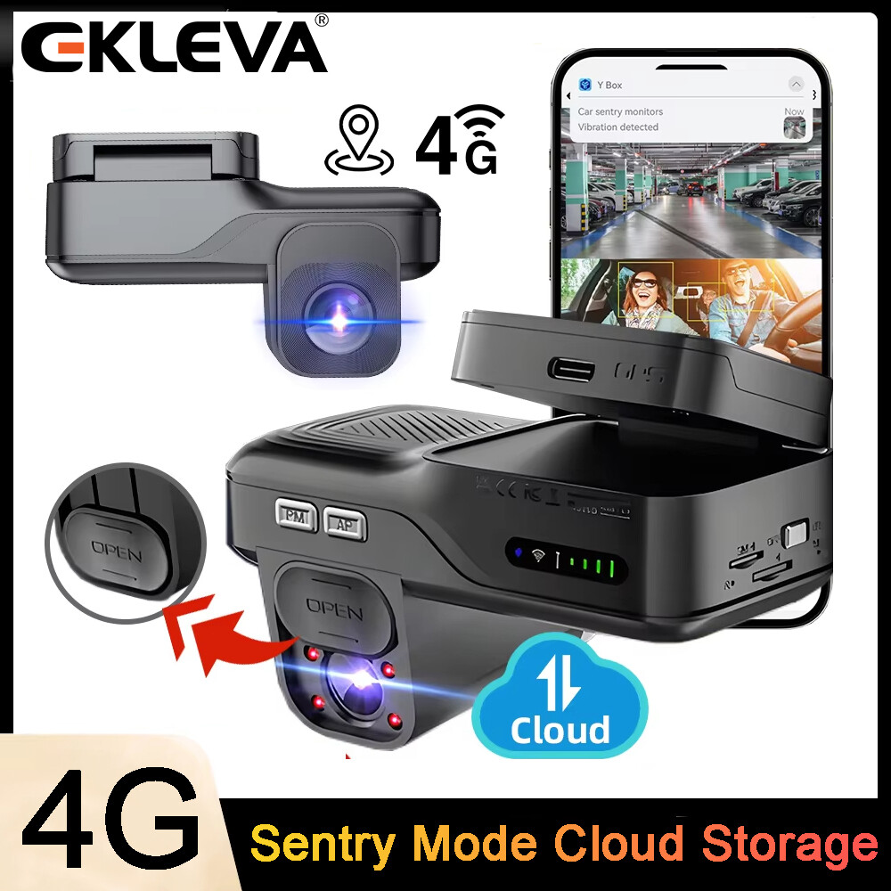  Ekleva 4G Dashcam phía trước và bên trong hai chiều nói chuyện DVR cho xe hơi từ xa Live-View IR Đầu ghi hình cho xe ô tô ghi hình ban đêm DVR cho xe hơi 24 7 bãi đậu xe chế độ canh gác lưu trữ đám mây video 