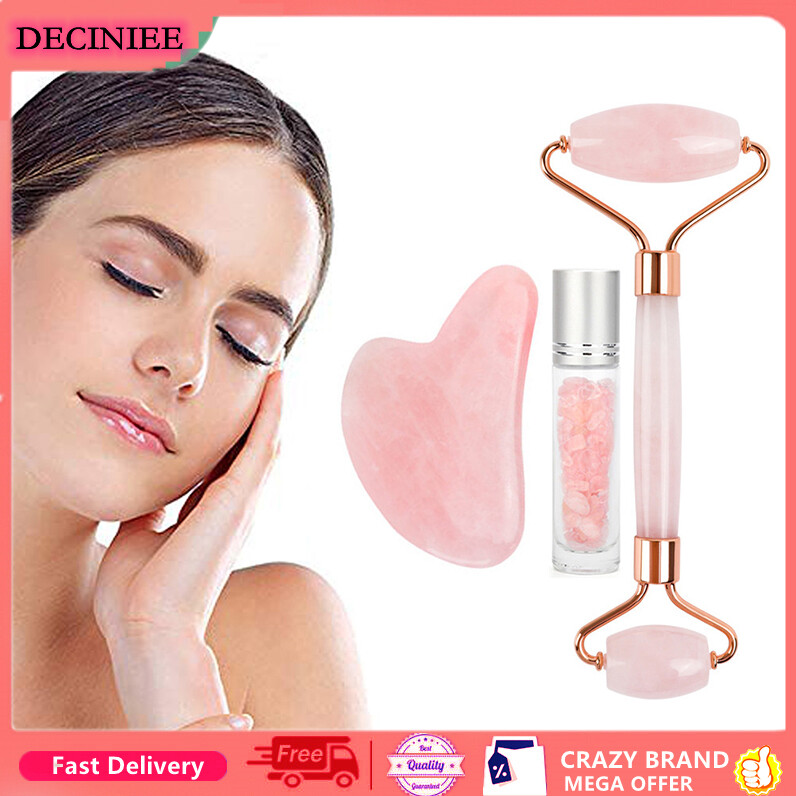 Lăn Da Ngọc Giảm Béo Mát Xa Mặt Nâng Hoa Hồng Tự Nhiên Thạch Anh Đá Ngọc Bích Xóa Nếp Nhăn Săn Chắc Da & Chai Tinh Dầu