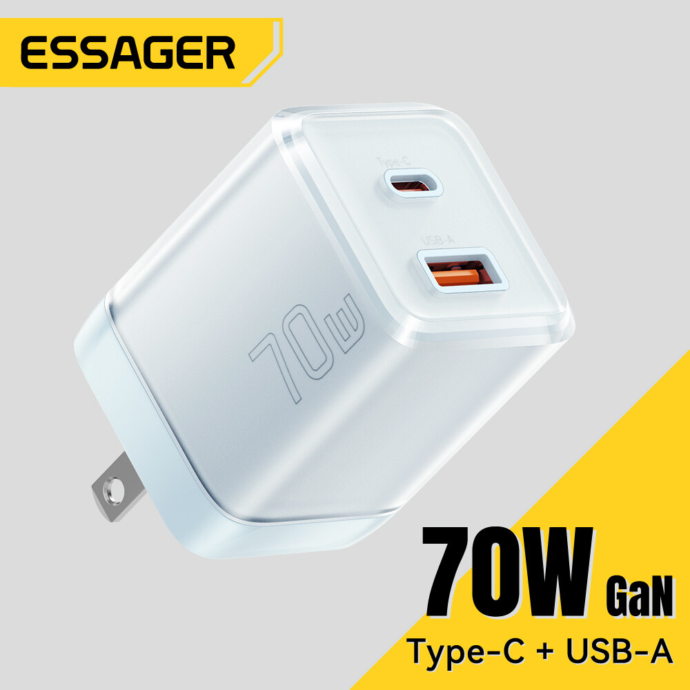Essager 70W Gan Sạc USB Một Loại-C Qc4 0 Qc3 0 Pd Nhanh Chóng Sạc Sạc Sạc Cho iPhone Huawei Xiaomi S