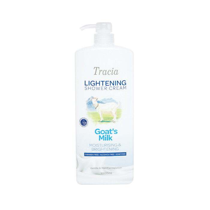 Tracia Lightening Shower Cream- Goat's Milk 1L Harga  14 Ringgit*Penghantaran Percuma