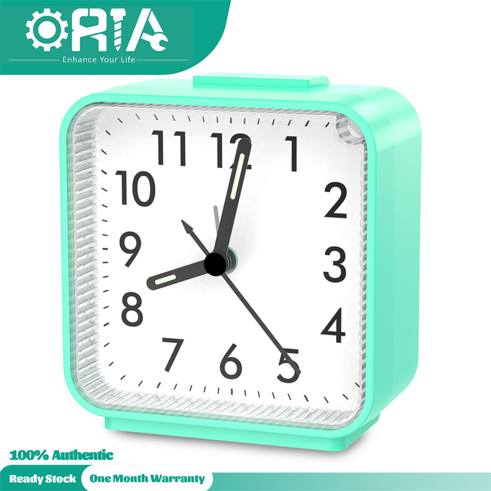 ORIA Small Alarm Clock Silent Non Ticking with Snooze and Backlight Crescendo Alarm Big Numbers for Easy Reading Analog Quartz Desk Clock for Bedside Nightstand Battery Operated