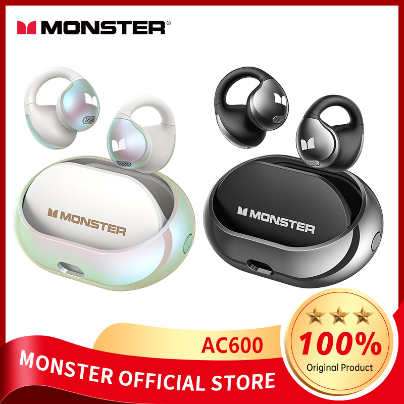 Monster AC600 Noise-Cancelling Bluetooth Earphone Ear clip Bluetooth earphones Sport Bluetooth 5.4 Wireless Earphone with Mic Waterproof Headphones HiFi Stereo Wireless Earbuds Bone Conduction Headset