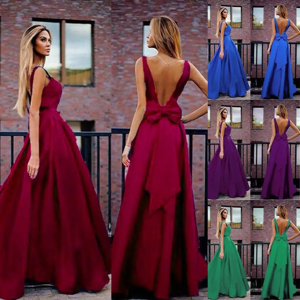 backless bow maxi dress